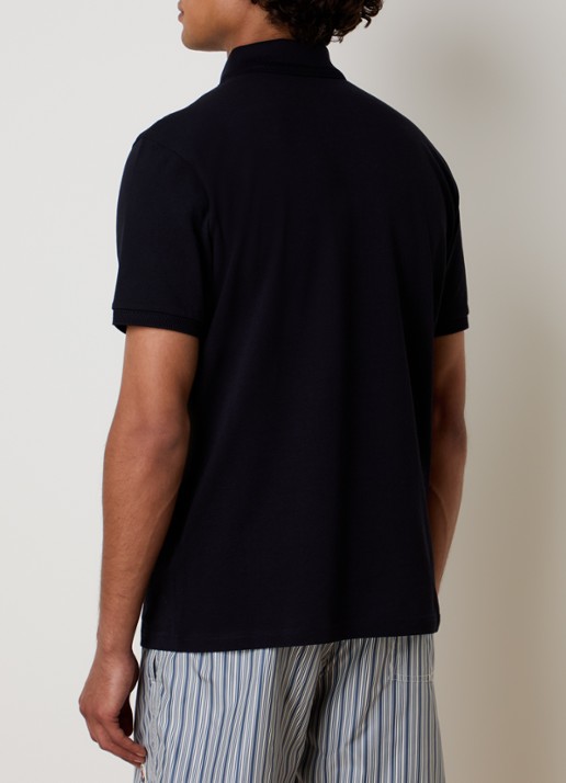 Moncler Regular fit polo met logo - achterkant donkerblauw