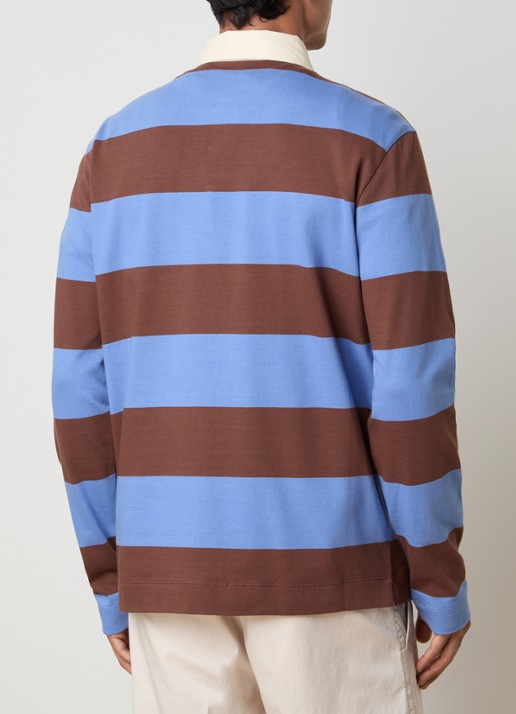 Moncler Regular fit polo met streepprint - achterkant 5 blauw