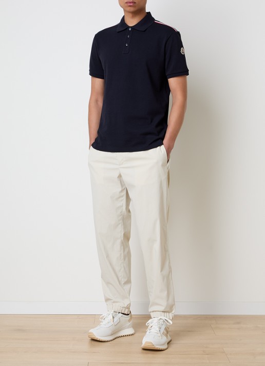 Moncler Regular fit polo van piqué katoen met logo - voorkant 5 blauw