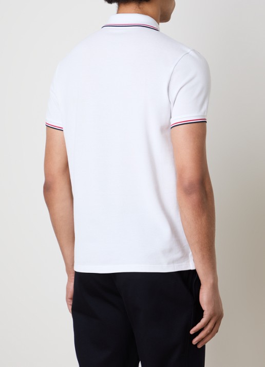 Moncler Regular fit polo van piqué katoen met logo - achterkant wit