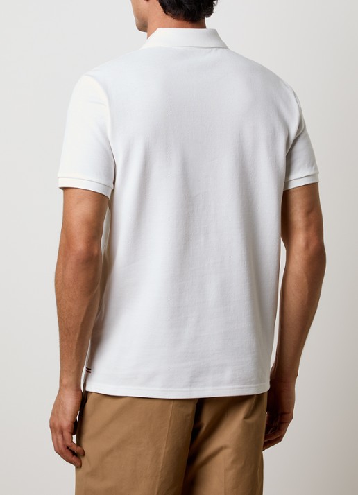 Moncler Regular fit polo van piqué katoen met logoborduring - achterkant wit