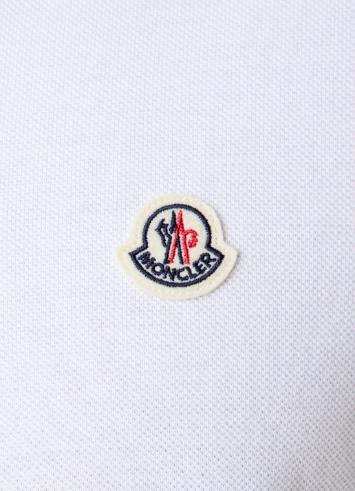 Moncler Regular fit polo van piqué katoen - detail 3 wit