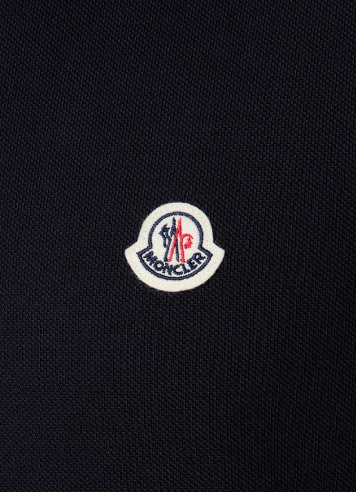 Moncler Regular fit polo van piqué katoen - detail 5 donkerblauw