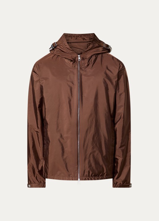 Moncler Remoray windjack met capuchon en steekzakken - voorkant bruin