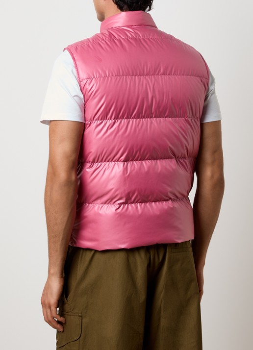 Moncler Restigo gewatteerde bodywarmer met donsvulling - achterkant donkerroze