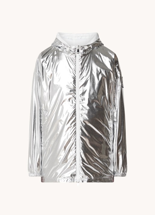 Moncler Reversible parka met capuchon en metallic finish - voorkant 2 zilver
