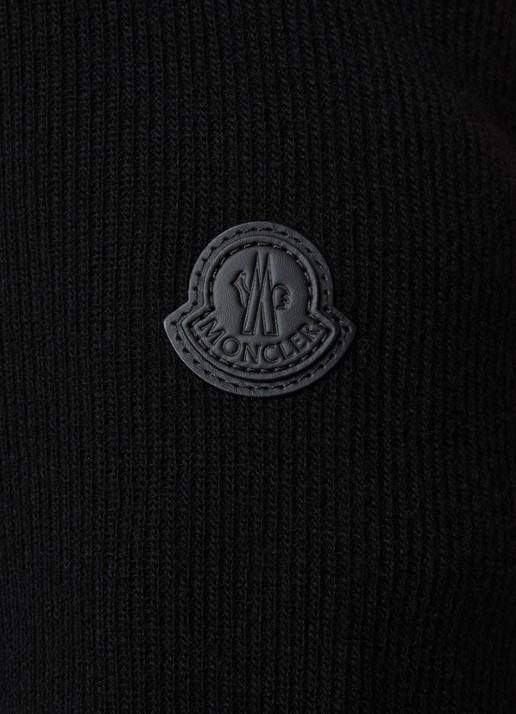 Moncler Ribgebreid vest in kajsmierblend met gewatteerd voorpand - detail 3 zwart