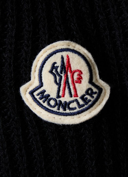 Moncler Ribgebreid vest in kasjmierblend met gewatteerd voorpand - detail 4 zwart