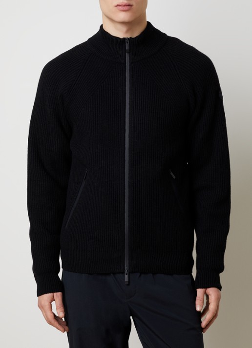 Moncler Ribgebreid vest in kasjmierblend met steekzakken