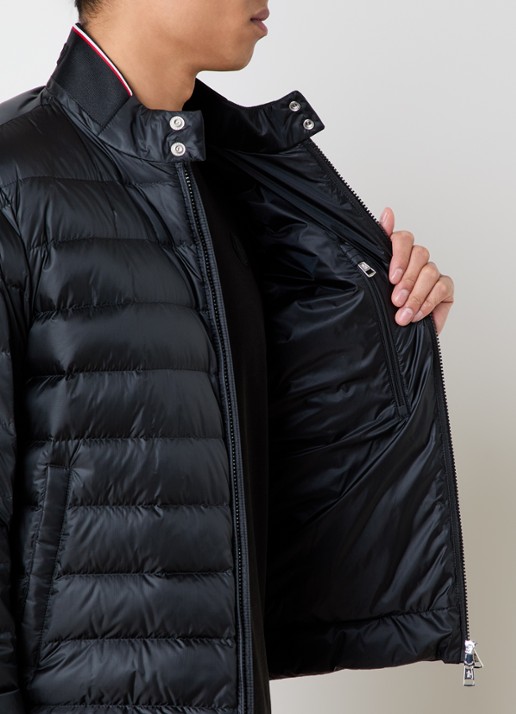 Moncler Rigel Biker puffer jack met donsvulling - detail 4 zwart