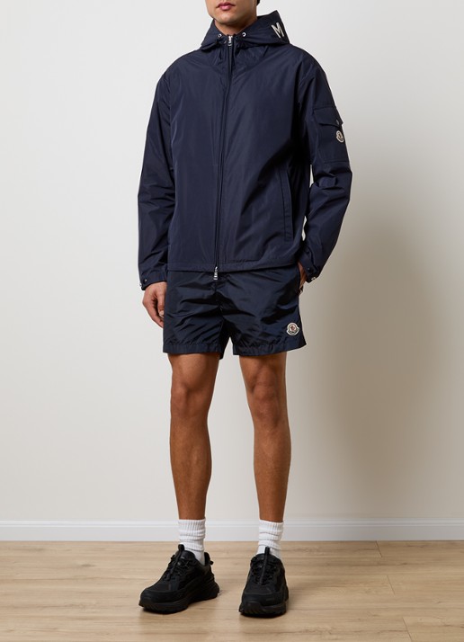 Moncler Sassiere windjack met capuchon en steekzakken - voorkant 5 donkerblauw
