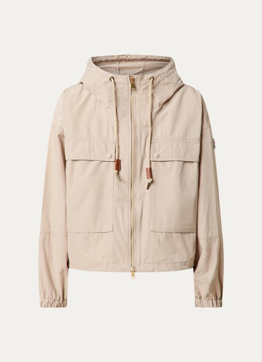 Moncler Sauvan jack met opgestikte zakken - voorkant beige