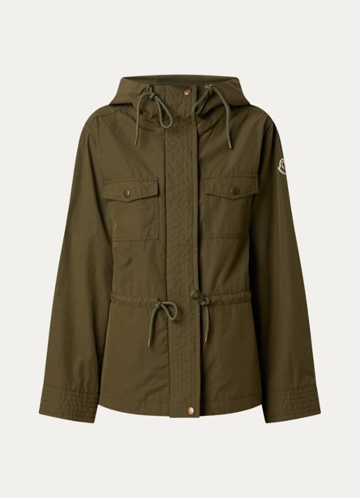 Moncler Serin softshell parka met steekzakken - voorkant 5 mosgroen
