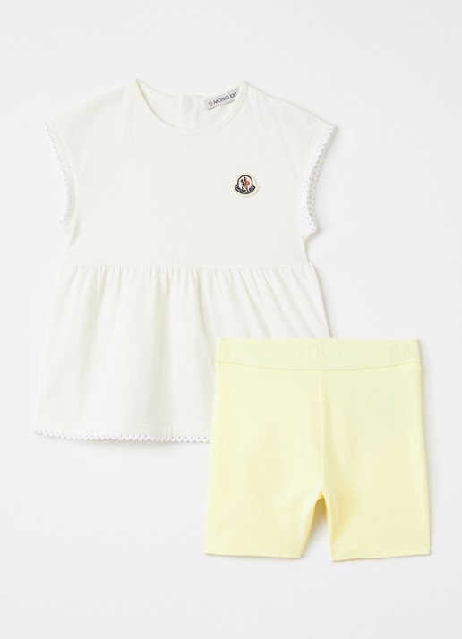Moncler Set van polo met korte broek 2-delig - voorkant 3 geel