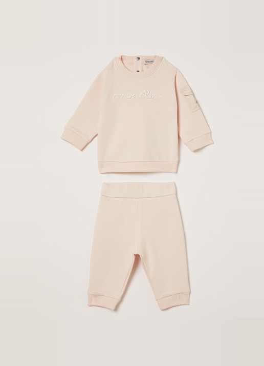 Moncler Set van sweater met joggingbroek 2-delig - voorkant roze