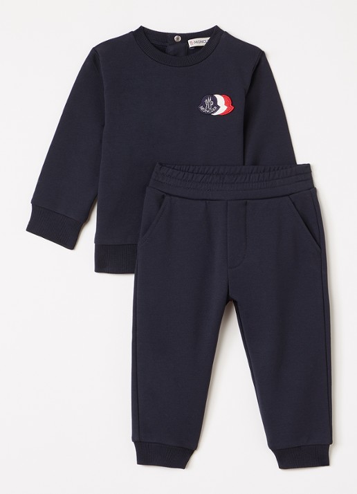 Moncler Set van sweater met joggingbroek 2-delig - voorkant donkerblauw