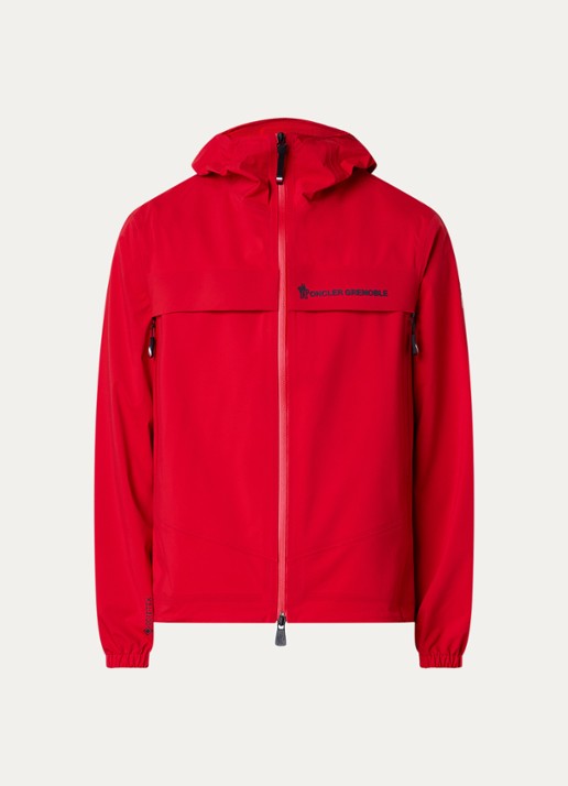Moncler Shipton Gore-Tex windjack met logoborduring en ritszakken - voorkant 2 rood