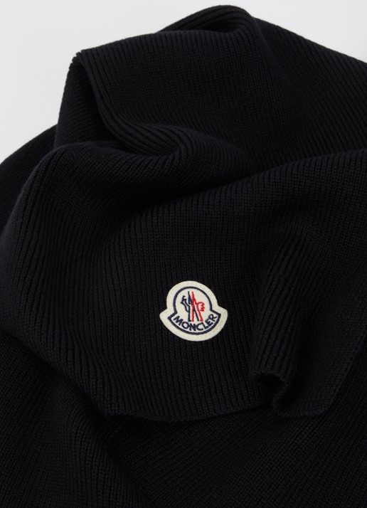 Moncler Sjaal van scheerwol 210 x 28 cm - detail 2 zwart