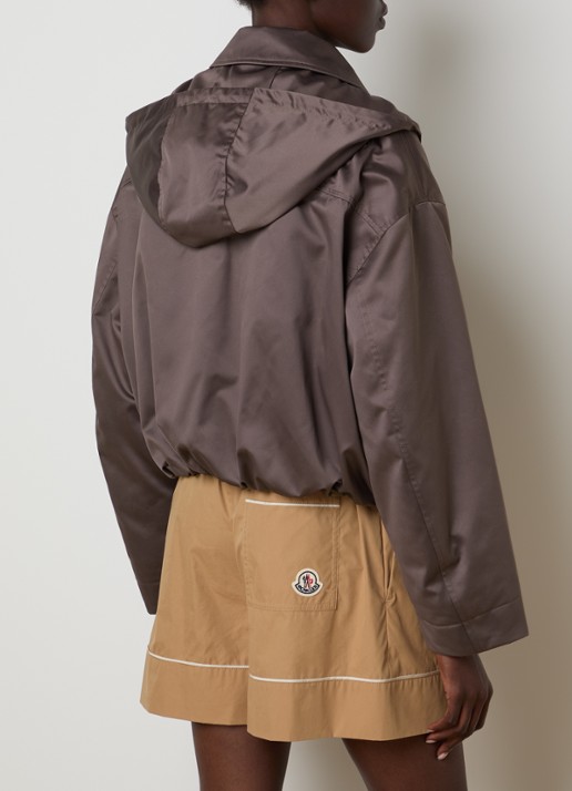 Moncler Softshell bomberjack met steekzakken en glanzende finish - achterkant 6 taupe