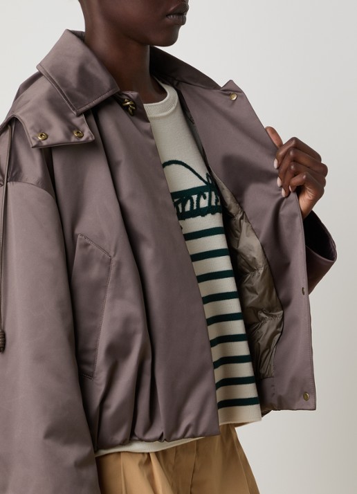 Moncler Softshell bomberjack met steekzakken en glanzende finish - detail 5 taupe