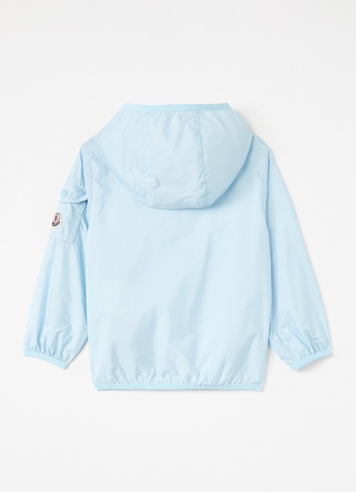 Moncler Songu windjack met logo - achterkant 3 lichtblauw