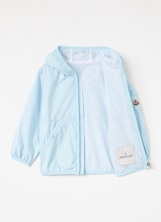 Moncler Songu windjack met logo - voorkant 2 lichtblauw