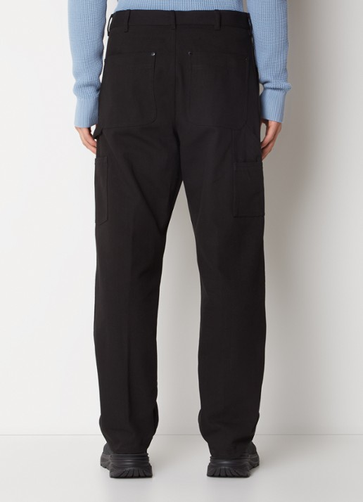 Moncler Straight fit broek met logoborduring  - achterkant 6 zwart