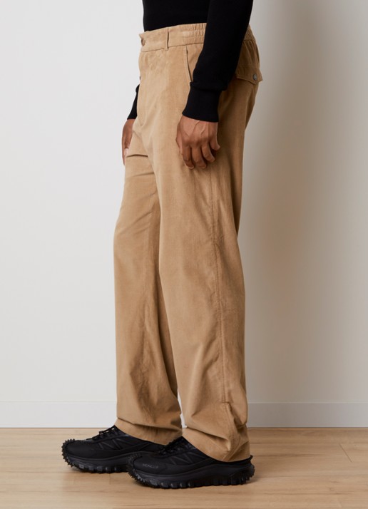 Moncler Straight fit broek van corduroy met steekzakken - detail 5 zand