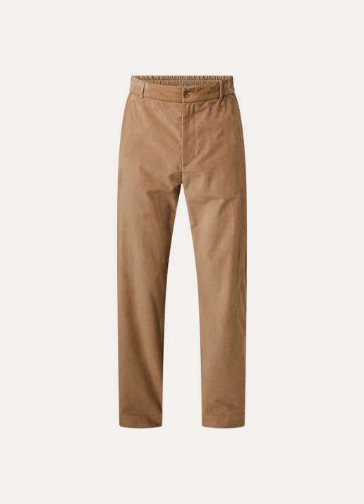 Moncler Straight fit broek van corduroy met steekzakken - voorkant zand