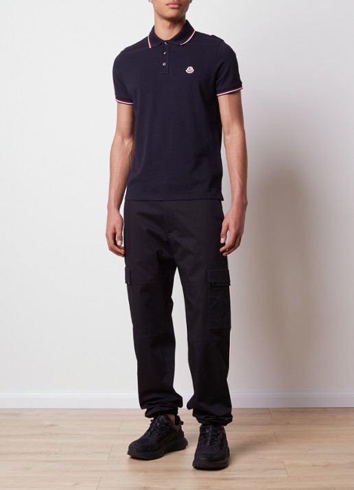 Moncler Straight fit cargobroek met logo - voorkant 6 zwart