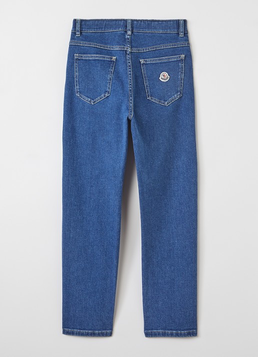 Moncler Straight fit jeans met medium wassing - voorkant 3 indigo