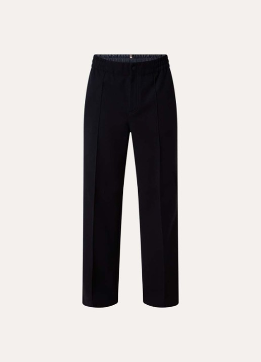 Moncler Straight fit pantalon met klepzakken - voorkant 5 donkerblauw