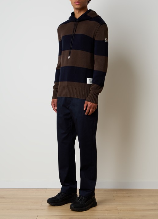 Moncler Straight fit pantalon met steekzakken - voorkant 6 donkerblauw