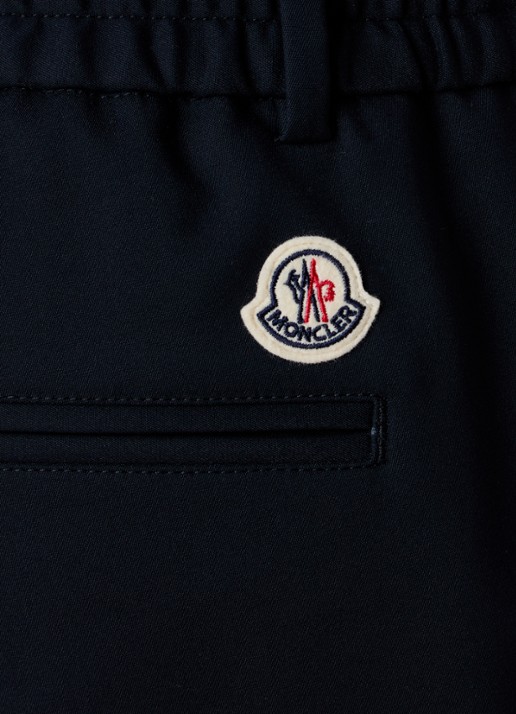 Moncler Straight fit pantalon met trekkoord en steekzakken - detail 5 donkerblauw