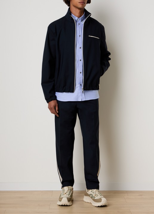 Moncler Straight fit pantalon met trekkoord en steekzakken - voorkant 2 donkerblauw