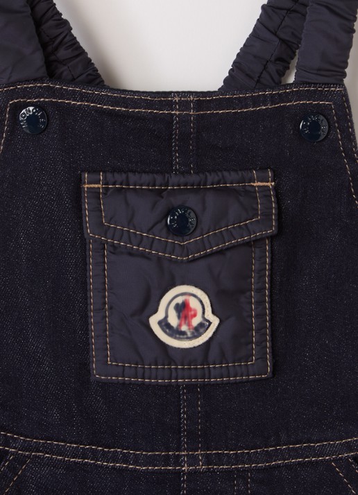 Moncler Straight fit tuinbroek met logo - detail indigo