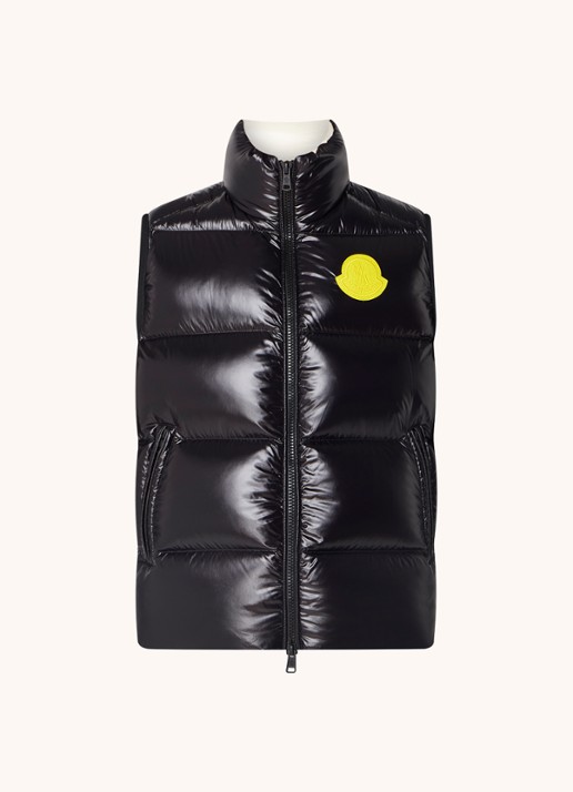 Moncler Sumido gewatteerd bodywarmer met donsvulling en logo - voorkant 5 zwart