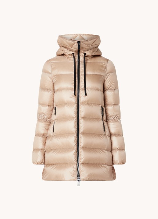 Moncler Suyen puffer jas met donsvulling - voorkant 2 beige