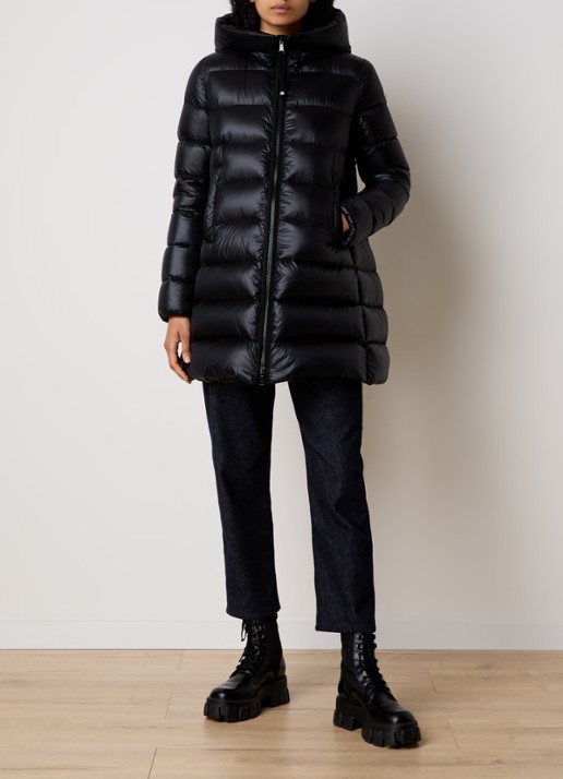 Moncler Suyenne gewatteerde parka met donsvulling - voorkant 2 zwart
