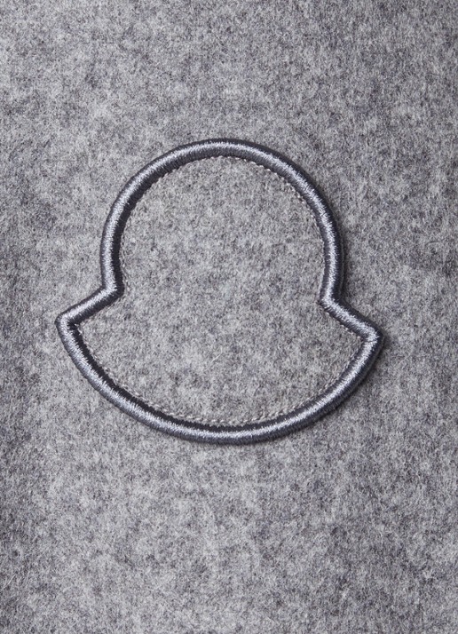 Moncler Sweater in wolblend met logoborduring - detail 5 legergroen