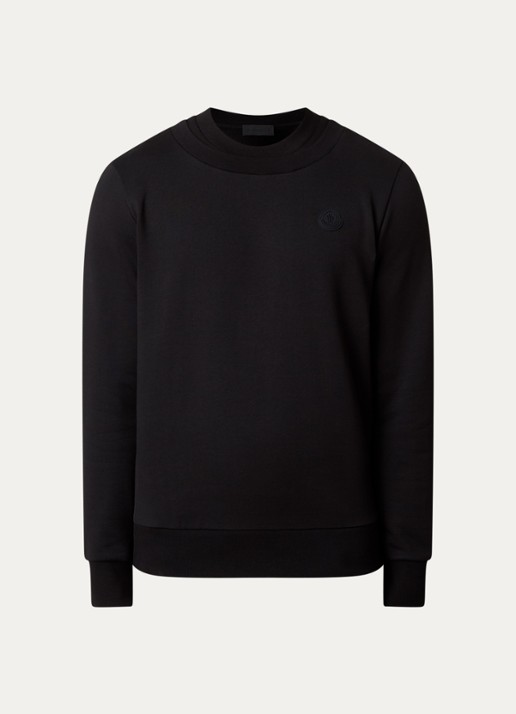 Moncler Sweater met logo - voorkant 4 zwart