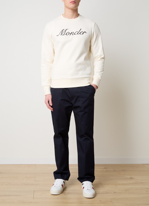 Moncler Sweater met logoborduring - voorkant 5 gebroken wit