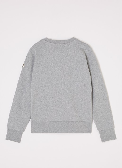 Moncler Sweater met logoborduring - voorkant 2 grijsmele