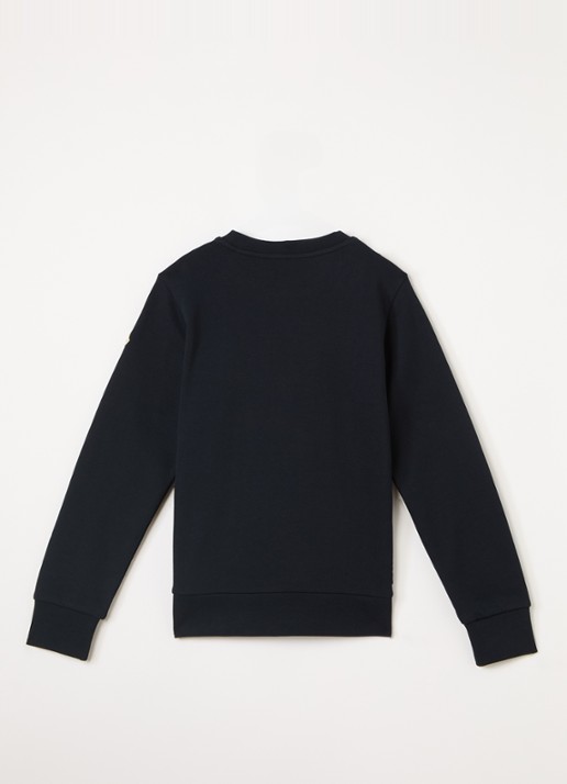 Moncler Sweater met logoborduring - voorkant 3 donkerblauw
