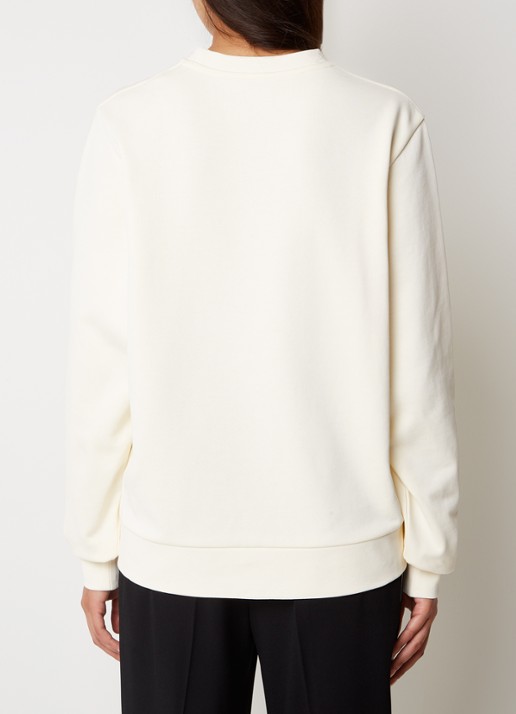 Moncler Sweater met logoborduring - achterkant ivoor