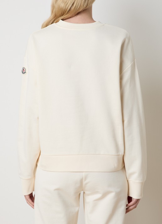 Moncler Sweater met logoborduring - achterkant wit