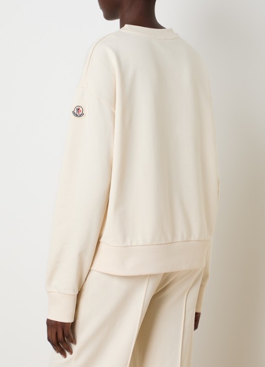 Moncler Sweater met logoborduring - achterkant 5 beige