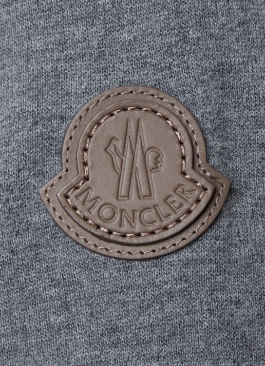 Moncler Sweatvest met capuchon en logo - detail 3 donkergrijs
