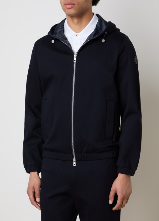 Moncler Sweatvest met capuchon en steekzakken - detail 2 donkerblauw