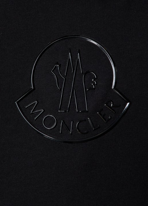 Moncler T-shirt met 3D logo - detail 5 zwart
